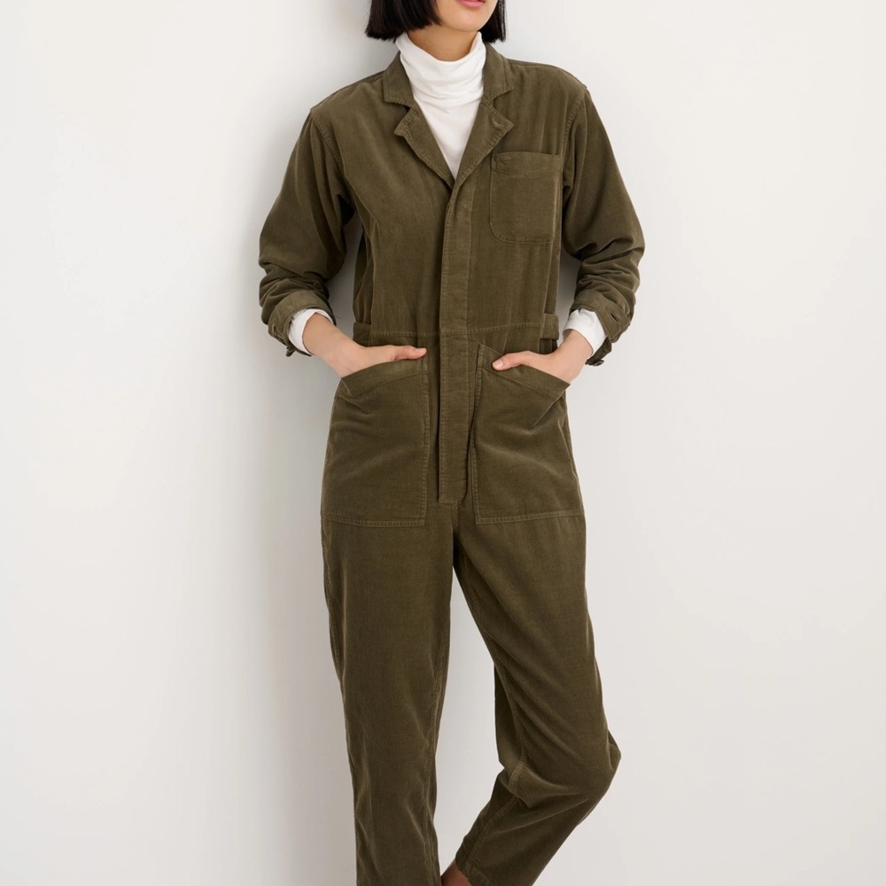 NWT ALEX MILLS corduroy jumpsuit in forest green